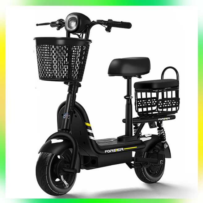 모비킥 안전한 전동킥보드 성인용 전기 두발 성인용 고출력 스쿠터 LED헤드라이트, 1개, 블랙, 8ah