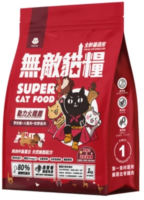 【臭貓動物園】無敵貓糧｜動力火雞鹿, 1kg, 1個, 火雞肉