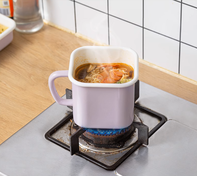 1인용 튀김기 라면 조리 냄비, 추가안함, 베이지, 1개