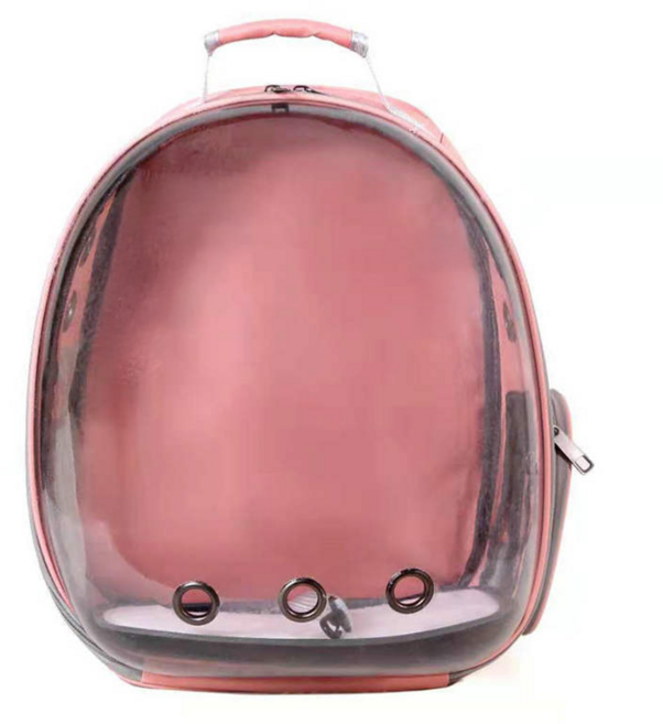 반려동물 이동가방 고양이 강아지 우주선 백팩 이동장 가방 투명 외출가방, 1개, 핑크