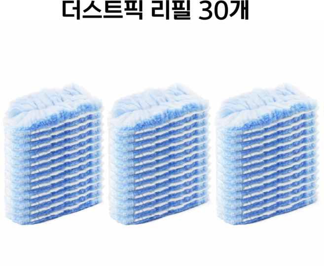 더스트픽 먼지털이 정전기청소포 스타터팩 대용량 핸들2개, 30개, 파랑