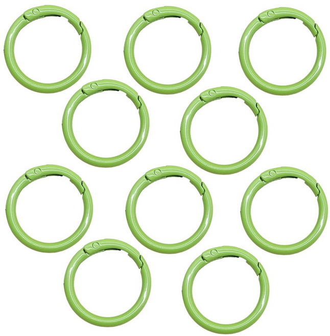 원터치 오픈 33mm 오링 고리 키오링 키링 열쇠고리 부자재 가방 연결고리, 10개, 그린