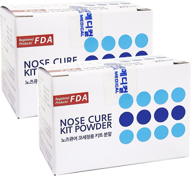 노즈큐어 코세정용 키트 분말(refill) 20포 x2통 코세정제/식염분말/코세척/코청소, 2개