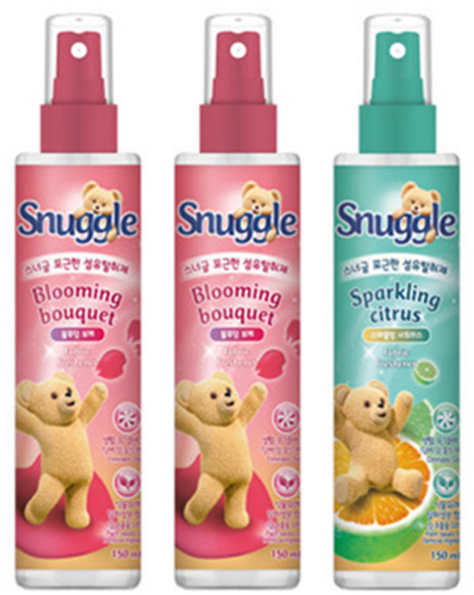 스너글 섬유탈취제 3개, 블루밍2개+시트러스1개, 150ml