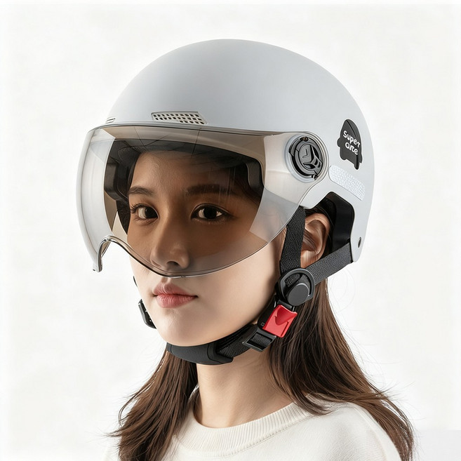 Oyoson 자외선차단 라이딩 안전 헬멧 흡수 충격 통풍, 라이트 그레이, 1개