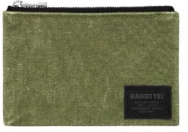 카네이테이 HAIKU FLAT POUCH S (OLIVE D랩) UPCYCLED