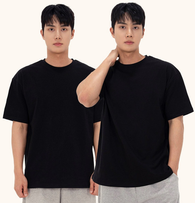 라틱 1+1 남자 반팔티 오버핏 기능성 매쉬 빅사이즈