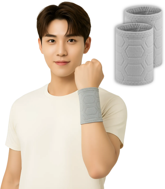 247Products 아이스리스트밴드 ICEwristBAND 아이스 드라이 쿨 슬림 초경량 고탄력 손목보호대, 2개, 연회색