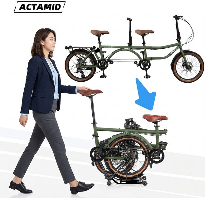 4위 - ACTAMID 2인용자전거 년 세금 포함 3인용 접이식 자전거 성인 2인용 자전거 커플자전거 이인승자전거 푹