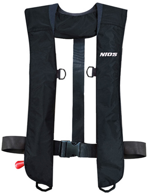 니오스 선상 낚시용 자동팽창식 구명조끼 스키니, 블랙