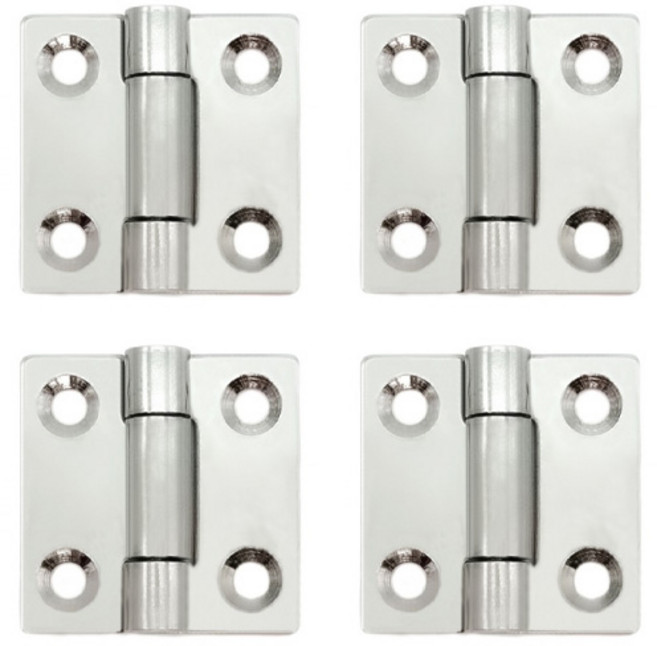 아이베란다 스텐 경첩 가구 힌지 철물 실버 2T, 4개