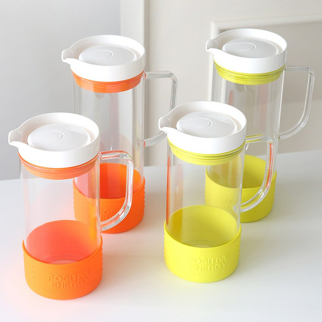 하우스 냉장고 물병 1리터 1.4리터 내열강화유리 물통 차망, 물병 1.4리터 (그린), 1개