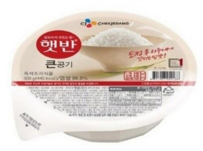 햇반 백미밥, 300g, 18개