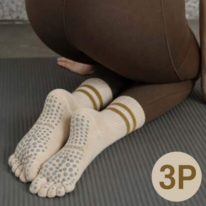 만덕 필라테스 요가 논슬립 발가락 스프라이트 양말 3켤레 세트