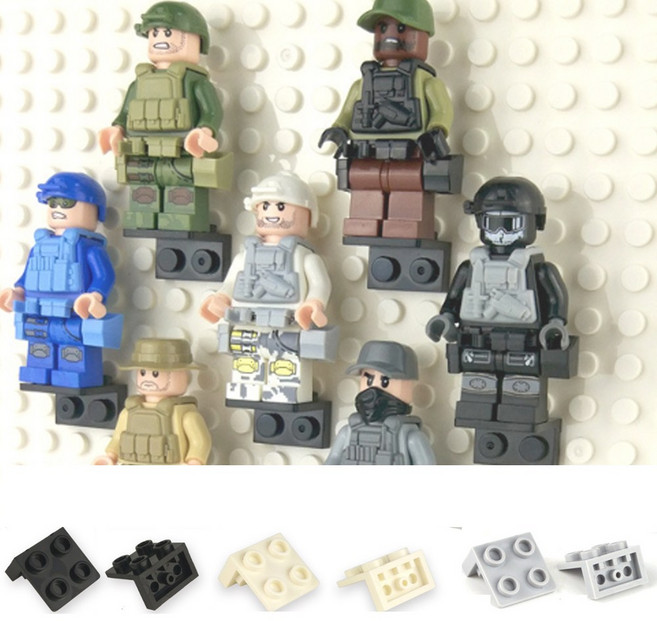 작은 블럭용 블록 놀이판 블럭판 모음, 놀이판 스탠딩 블록-흰색, 1개