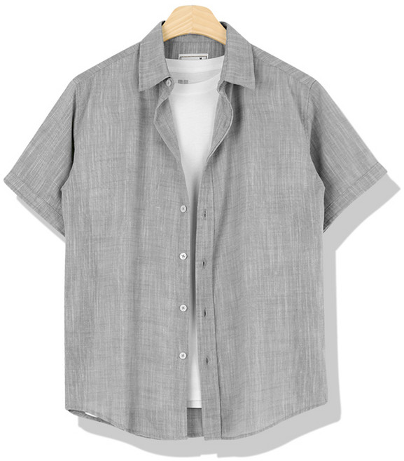 오마보이 남성용 마린넨 보카시 반팔셔츠