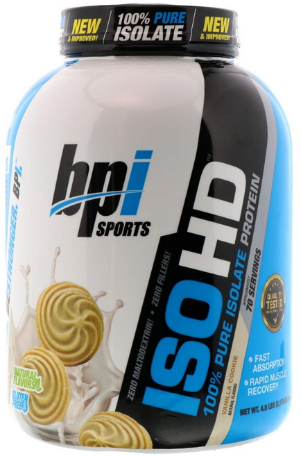 bpi HD分離乳清蛋白粉 香草餅乾口味, 2.17kg, 1罐