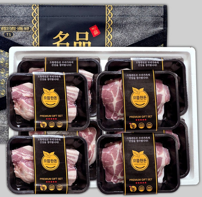 [으뜸한돈] 국내산 한돈 냉장 삼겹살+목살 선물세트 4kg (구이용) 돼지고기선물세트, 1세트