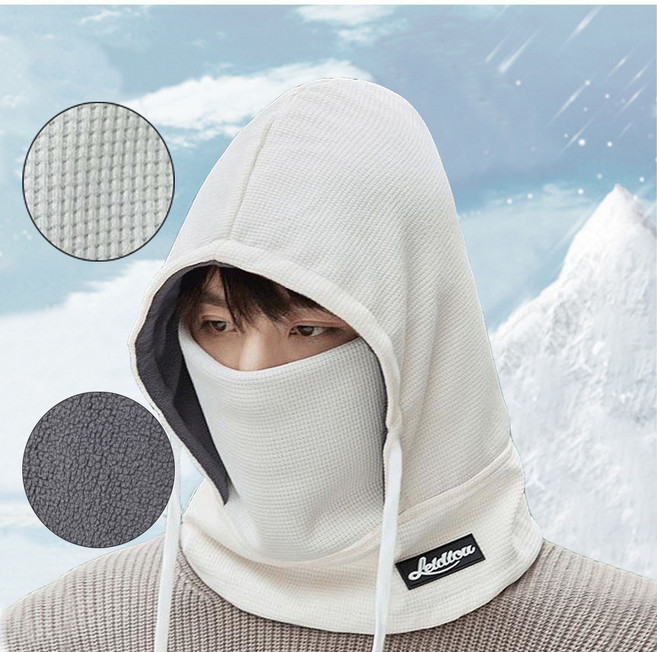 후드가 있는 남녀공용 절연 발라클라바, 화이트, 1개
