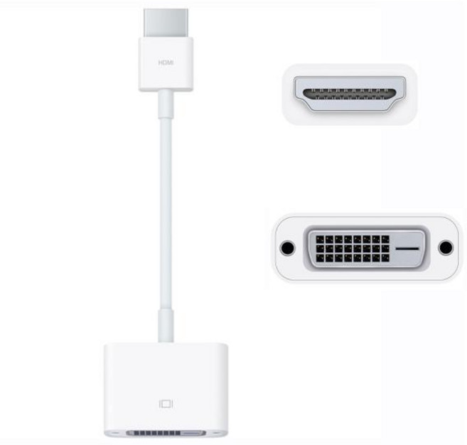 Genuine HDMI to DVI Adapter for Mac mini M1 2020 Mac mini 2018 white HDMI to DVI for apple HDMI to D, 01 Not new, 1)Not new - adapter