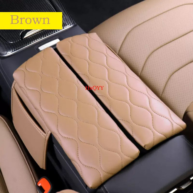 호환 센터 콘솔 팔걸이 박스 커버 패드 메르세데스 벤츠 E 클래스 W214 E260 E300 2024 2025 스크래치 방지 쿠션, [02] Brown