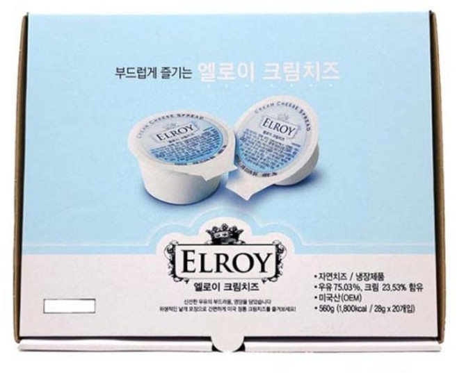 엘로이 냉장 1회용 크림치즈 28g x 20입 560g, 1개