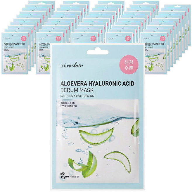 무알콜 촉촉 물광 모이스처 알로에베라 수분진정 마스크시트팩, 5개, 10개입