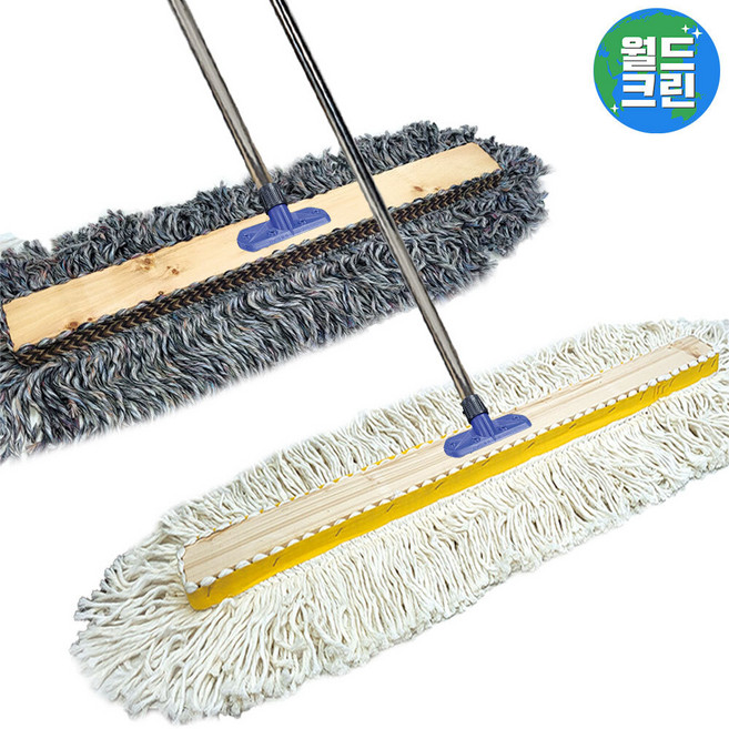 월드크린 강당걸레 홀더락 고정쇠 스텐 봉 세트 밀대 막대 체육관 기름 마포 대 걸레 바닥 청소, 홀더락스텐봉세트+강당걸레 60cm 원사, 1개