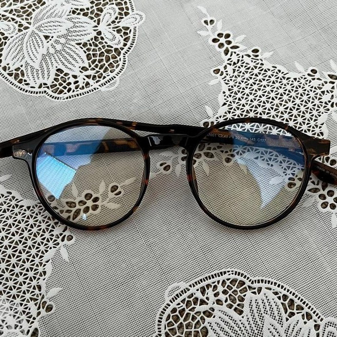 VANANA2 남녀공용 TR 테 튼튼한 라운드 뿔테 안경테