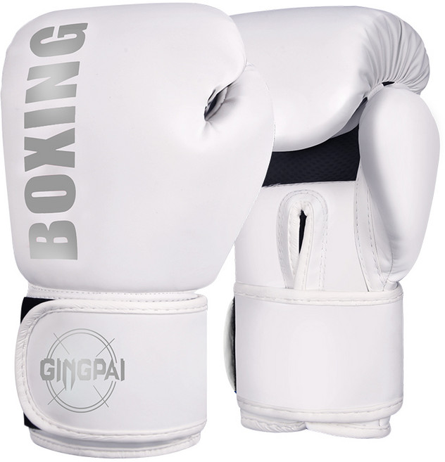 GINGPAI 깅파이 복싱글러브 권투 무에타이 킥복싱 스파링 MMA 장갑 GBOXQT, 1세트, 화이트