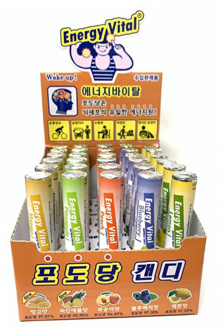 에너지바이탈 포도당캔디 18정 블루베리맛, 1개, 42g