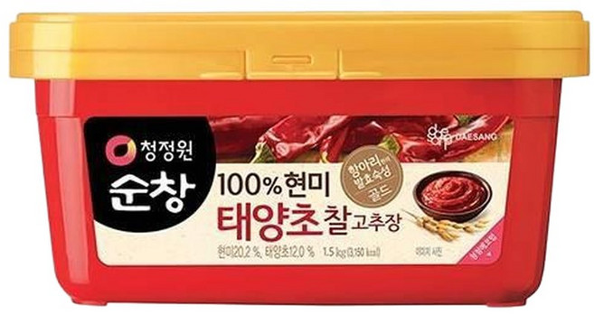 청정원순창 100% 현미 태양초 찰고추장, 1.5kg, 1개