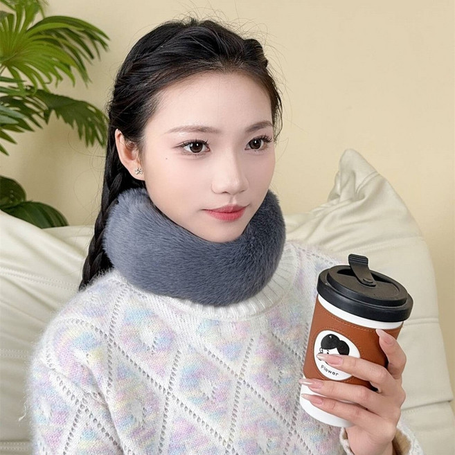 護頸毛絨 狐狸毛圍脖 仿毛皮草圍巾 保暖毛毛圍脖 女秋冬季韓版圍脖 加厚百搭毛領子 加厚保暖毛毛圍脖 保暖圍巾 圍脖