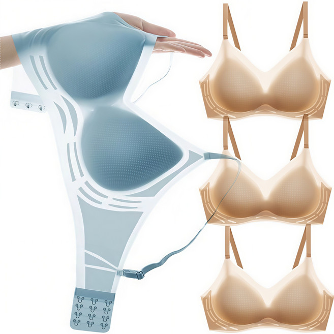ROOICE 아이스브라 후크 3PCs 심리스 쿨링 노와이어 냉감브래지어