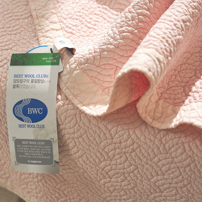 데코빙 호주산 양모 100% 울프루프 고밀도 패드겸 이불 스프레드 S/SS/Q/KK, 핑크