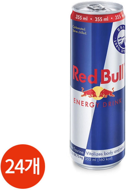 레드불 에너지 드링크, 레드불 355mlx24캔/레드불음료/레드불/음료/에너지, 355ml, 24개