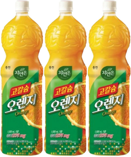 자연은 고칼슘 오렌지 페트 1.5L, 3개
