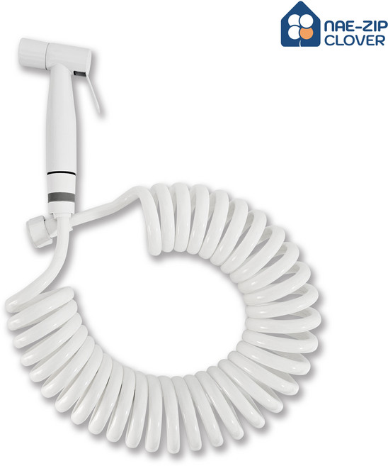 욕실 스프레이건 스프링호스 코일호스 세트, 화이트, 5m