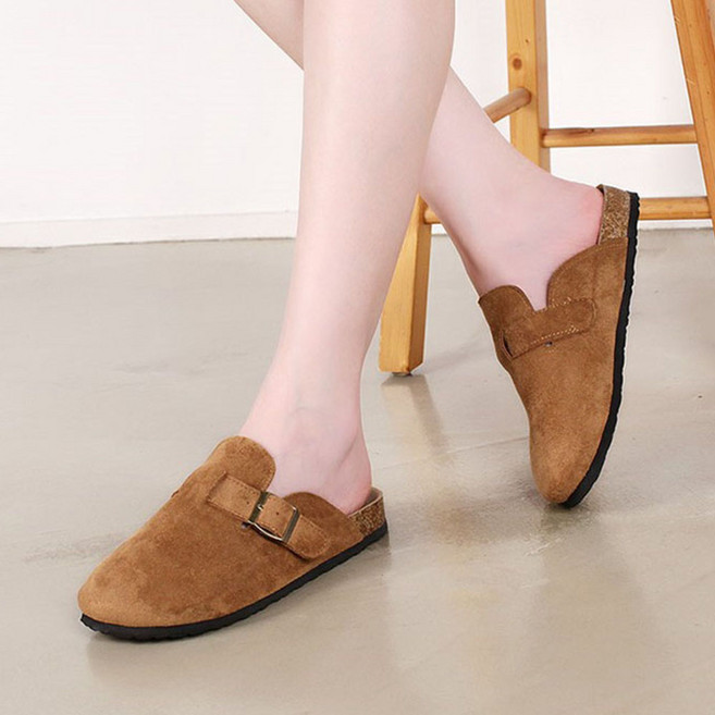 행텐 남여공용 외출용 버클 보스턴 슬리퍼 남성 여성 커플 블로퍼