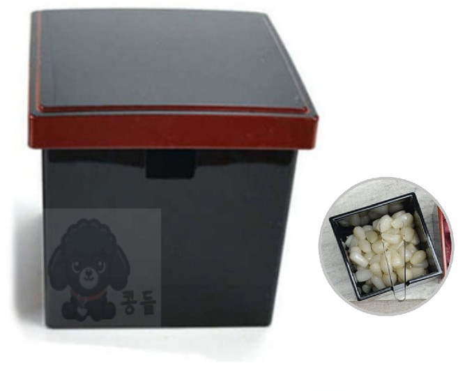 콩하 업소용 멜라민 사각 반찬통 흑색 초생강 주방용품