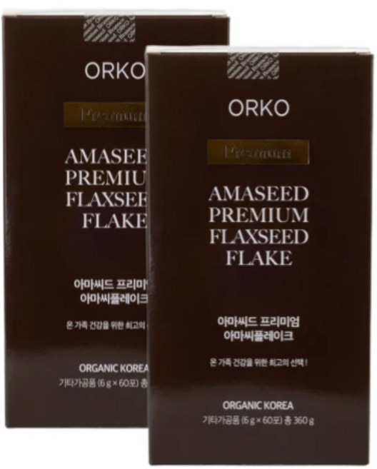 ORKO 아마씨 프리미엄 플레이크 360g 2세트, 120개, 6g