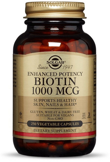 SOLGAR 生物素補充素食膠囊 1000mcg, 250顆, 1罐