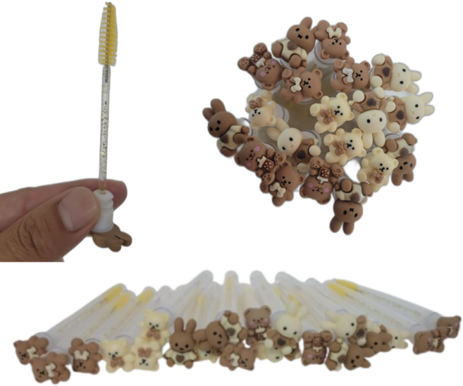 휴대하기 편한 귀여운 동물모양 미니 브러쉬, 10개, 동물모양 미니 브러쉬  B(랜덤발송)