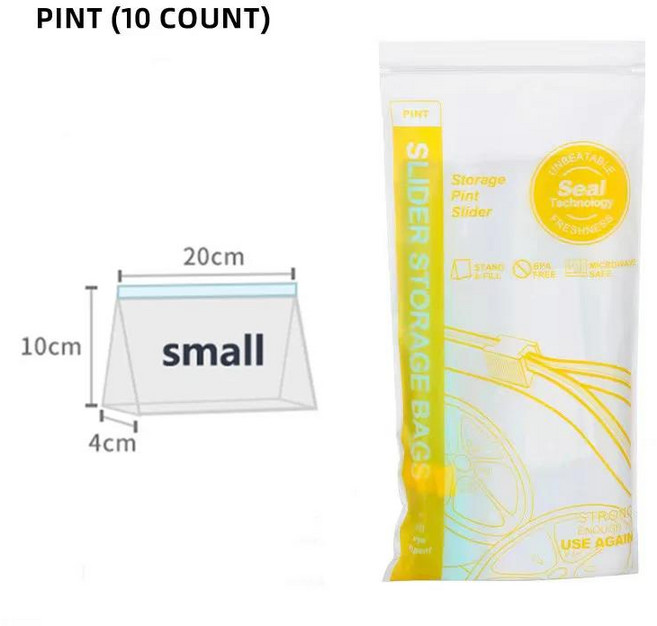 지퍼 밀봉 가방 식품 등급 신선 가정용 냉장고 보관 포장 및 컴팩트 백 재사용, 1개, 04 Small