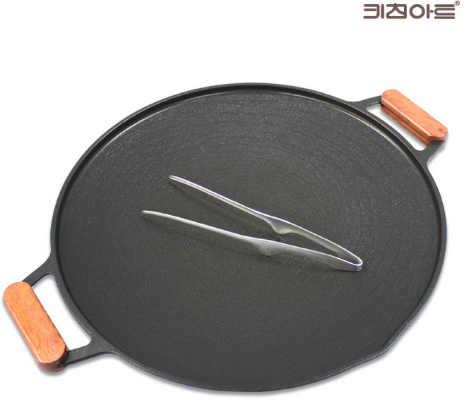 키친아트 금상첨화 IH 인덕션겸용 티타늄코팅 그리들 40cm(집게+손잡이포함), 40cm, 1개