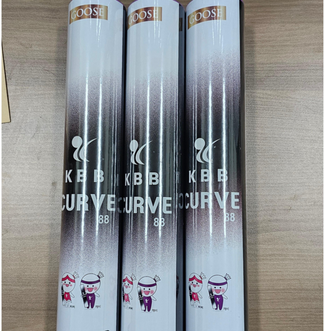 [1타/12개입]KBB CURVE 88 배드민턴 셔틀콕 거위털 대방깃털 배드민턴동호회, 1개