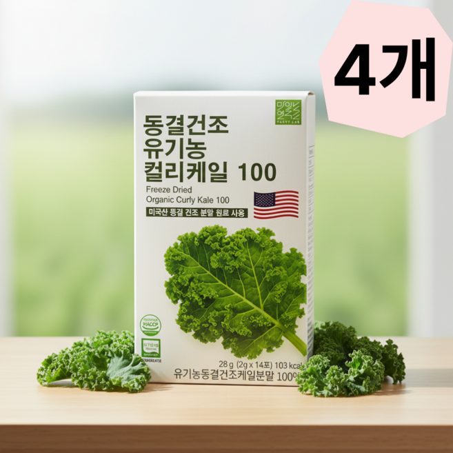 맛있는연구소 동결건조 유기농 컬리케일 100 식단관리, 4개, 28g