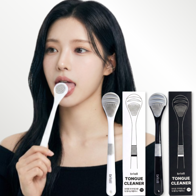 [약국입점] 브리올 백태구취제거 4중날 실리콘 돌기 혀클리너 1세트 (블랙1+화이트1), 2개, 2g