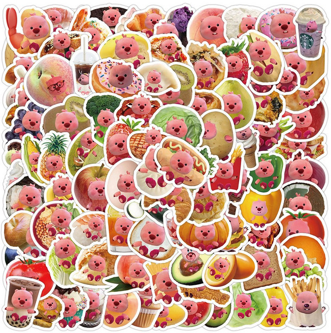 스티커세상 귀여운 Loopy 스티커, 음식루피, 1개, 음식루피