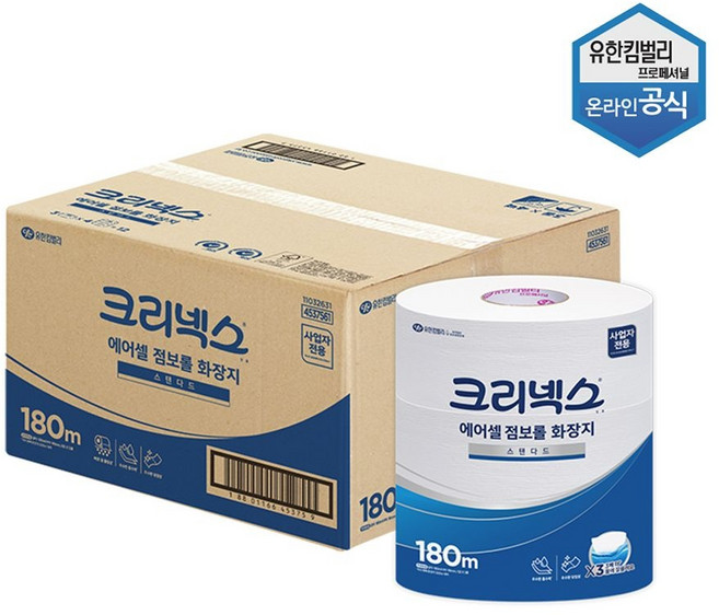 에어셀 점보롤 스탠다드 180m 3롤 X 4팩 4537561, 4개